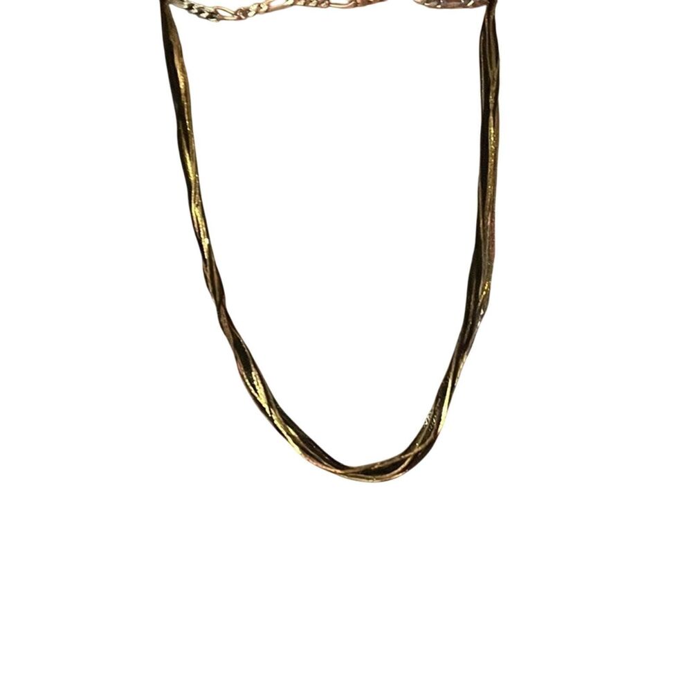 Vintage Korean Elegant Gold and Brown Multi-Strand Necklace